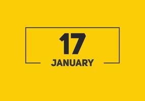januari 17 kalender herinnering. 17e januari dagelijks kalender icoon sjabloon. kalender 17e januari icoon ontwerp sjabloon. vector illustratie