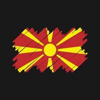 vlagborstel van noord-macedonië. nationale vlag vector