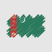 Turkmenistan vlag borstel. nationale vlag vector