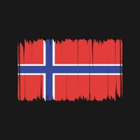 Noorse vlag penseelstreken. nationale vlag vector