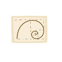 gouden verhouding. fibonacci spiraal. icoon van concept van kunst en wetenschap in tekening stijl vector