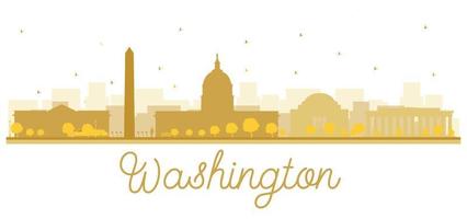 Washington dc stad horizon gouden silhouet. vector