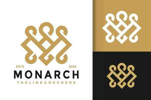 brief m monarch kroon logo ontwerp, merk identiteit logos vector, modern logo, logo ontwerpen vector illustratie sjabloon