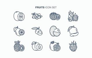 vers fruit en plak icoon reeks vector