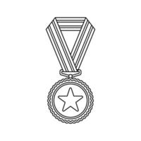 kleur bladzijde met medaille voor kinderen vector