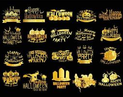 goud halloween verschrikking griezelig banners vector