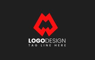 rood m logo, rood m of brief m abstract logo ontwerp vector