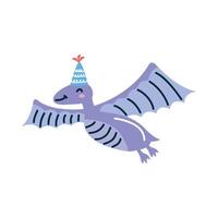 pteranodon met verjaardag hoed vector