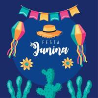 festa Junina belettering poster vector