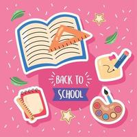 terug naar school belettering poster vector