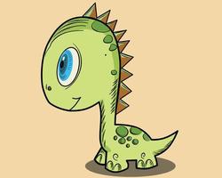 een schattig dinosaurussen in tekenfilm stijl ontwerp vector