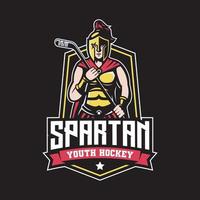 spartaans mascotte hockey logo ontwerp vector