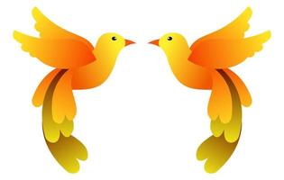 vector illustratie van twee gestileerde vogel geconfronteerd elk andere