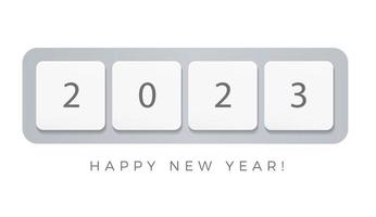 2023 getallen toetsenbord een deel in minimalistisch stijl. gelukkig nieuw jaar evenement poster, groet kaart omslag, 2023 kalender ontwerp, uitnodiging naar vieren nieuw jaar en kerstmis. vector illustratie.