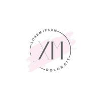eerste xm minimalistische logo met borstel, eerste logo voor handtekening, bruiloft, mode. vector