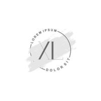 eerste xl minimalistische logo met borstel, eerste logo voor handtekening, bruiloft, mode. vector