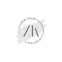 eerste xk minimalistische logo met borstel, eerste logo voor handtekening, bruiloft, mode. vector