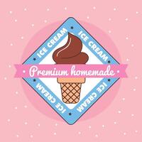 premie ijs room sticker vector