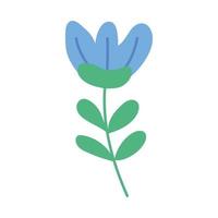 blauwe bloem en bladeren vector