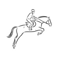 paard opleiding vector schetsen