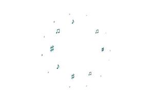 lichtblauw, groen vectorpatroon met muziekelementen. vector