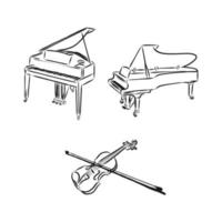 muziekinstrumenten vector schets