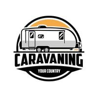 premie caravaning embleem logo vector illustratie geïsoleerd. het beste voor caravan en camping verwant industrie