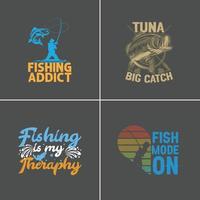 visvangst Op maat t overhemd ontwerp , bundel visvangst ontwerp vector voor u