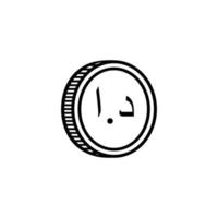 Jordaans valuta icoon symbool, Jordaans dinar, jod. vector illustratie