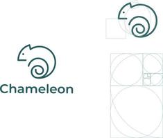 meetkundig kameleon logo ontwerp vector