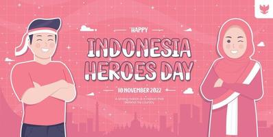 Indonesië heroes dag concept illustratie vector
