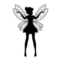 schattige fee silhouet illustratie vector