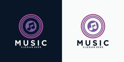 muziek- logo ontwerp met creatief concept premie vector