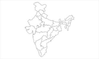 wit achtergrond van Indië kaart met lijn kunst ontwerp vector