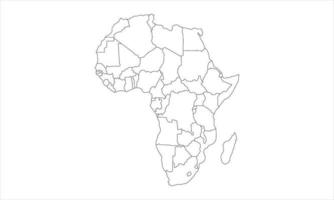 wit achtergrond van Afrika kaart met lijn kunst ontwerp vector