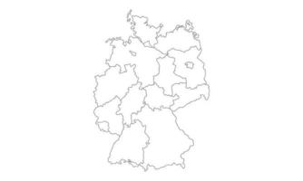 wit achtergrond van Duitse kaart met lijn kunst ontwerp vector