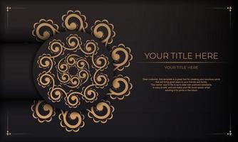 zwart achtergrond prachtig vector mandala patronen met wijnoogst ornamenten en plaats onder tekst. drukklare uitnodiging ontwerp met mandala ornament.