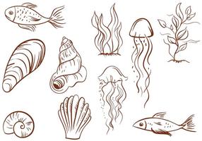 Gratis Vintage Sealife Vectoren