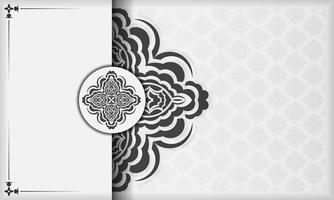 wit banier van prachtig vector patronen met mandala ornamenten en plaats onder tekst. drukklare uitnodiging ontwerp met mandala patronen.