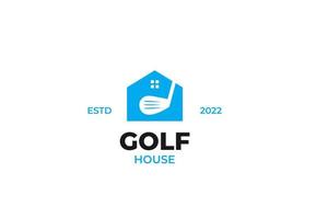 vlak golf stok huis logo icoon vector illustratie idee