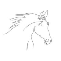 paard kant hoofd lijn kunst tekening stijl, de paard schetsen zwart lineair geïsoleerd Aan wit achtergrond, en de het beste paard hoofd lijn kunst vector illustratie.