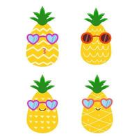 zomer ananas natuur illustratie met bril vector