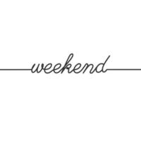 weekend - doorlopend lijn tekening typografie belettering minimalistische ontwerp vector