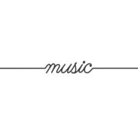 muziek- - doorlopend lijn tekening typografie belettering minimalistische ontwerp vector