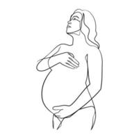 zwanger vrouw doorlopend lijn kunst vector