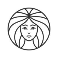 schoonheid vrouw logo ontwerp lijn kunst vector