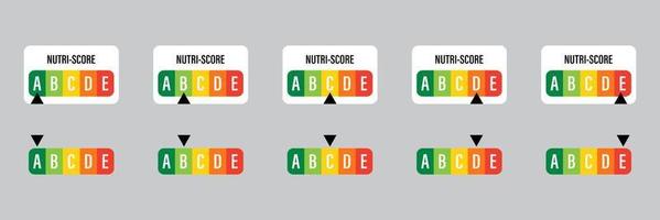 nutri-score, teken Gezondheid zorg voor verpakking. vector