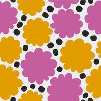 vector abstract bloemen patroon. schattig en gemakkelijk structuur met hand- getrokken ronde vormen. kleurrijk achtergrond in retro stijl