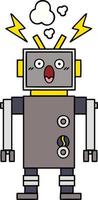 leuke cartoon defecte robot vector