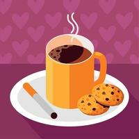 koffie drinken en biscuits vector